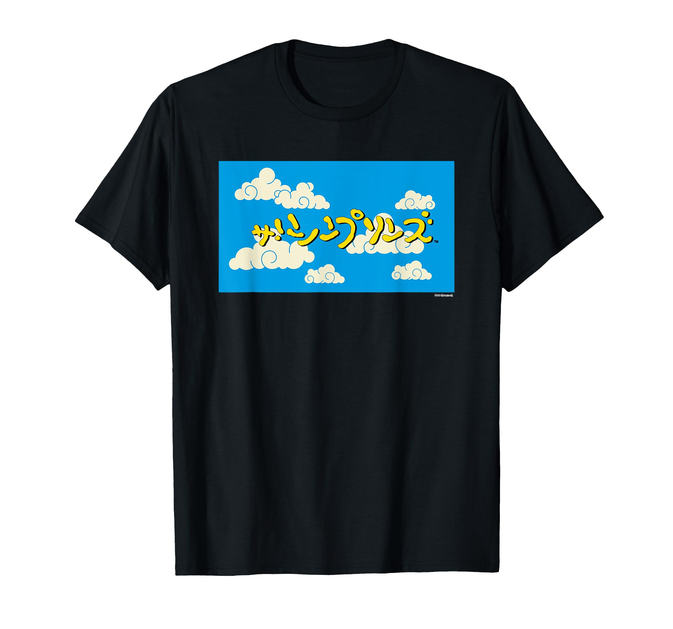 

The Simpsons logo is written in Japanese. T-shirt чорний