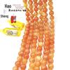 Golden Sun Orange Natural Stone Round Beads for DIY Ancient Style Hairpins, Trendy Earrings, and Tassel Accessories