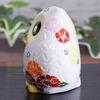 Waza no Kura Stylish Owl Figurine, Kutani Ware, Owl in Floral Design, Ceramic, Lucky Charm, High-End Brand, Interior Decor, Object, Perfect for 60th,