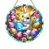 Easter Bunny Suncatcher 2D Acrylic Rabbit Eggs Window Hanging Ornament for Indoor Outdoor Home Garden Decor Housewarming Gifts for Women