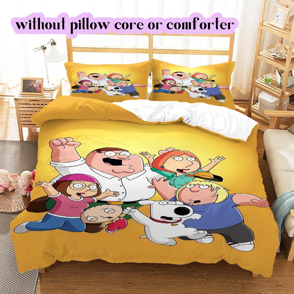 Family Guy Character Pattern Bedding Quilt Set Quilt Cover Pillowcase Home Decoration Birthday Gift (1*duvet Cover+ 2*pillowcase, Without Core)