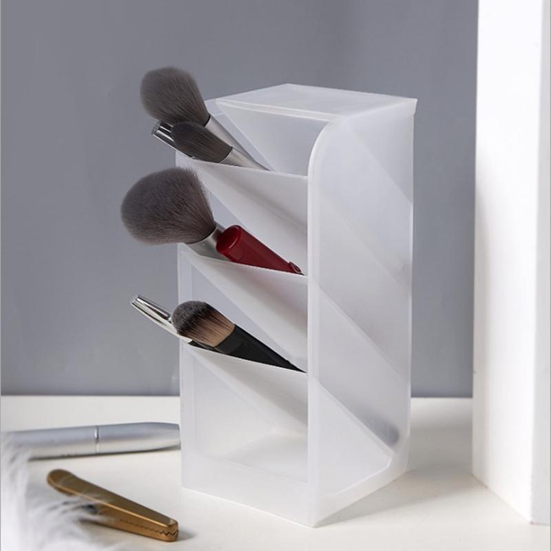 Large Frosted Pen Holder & Makeup Brush Organizer