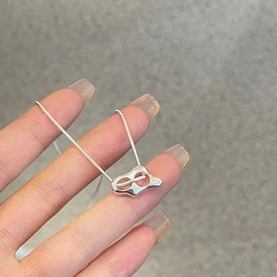 Cute Irregular Pig Nose Necklace Snake Bone Chain Pig Nose Necklace Women Cold Style Niche Feeling