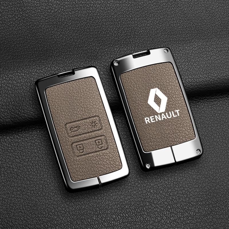 Interior Stickers Zinc Alloy Car Key Case Bag Metal Key Shell For Renault Sandero Duster Clio 5 Captur Austral Kadjar Megane Lo