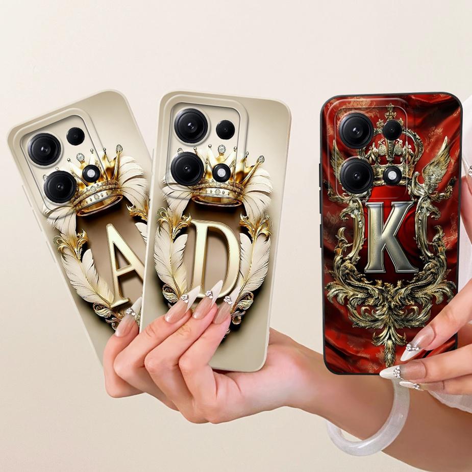 Für Xiaomi Redmi Note 14S Hülle Niedliche Krone Buchstaben Abdeckung Stoßfest Weiches TPU Handyhüllen Für Xiaomi Redmi Note 14S Note14S Fundas