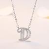 Personalized Initial Pendant Necklace Copper Plated White Gold Letter Charm Women Fashion OL Style