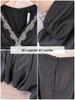 High-End Plus Size Women's V-Neck Rhinestone Dress (130-300 lb) - Elegant French Style