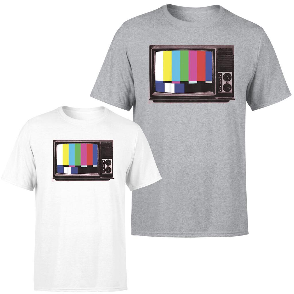 T-shirt Unisex TV Retrò Stile Vecchio Televisore Che Mostra Barre di Colore Maglietta Divertente