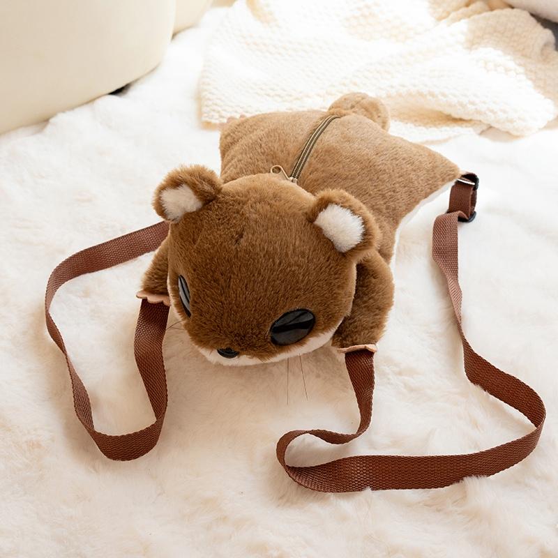 1 pièce 3340 cm Kawaii Sucrier Glisseur Peluches Mignonnes Écureuils Volants Poupées Sac à Dos en Peluche Sucrier Couché Pour Cadeau d'Anniversaire