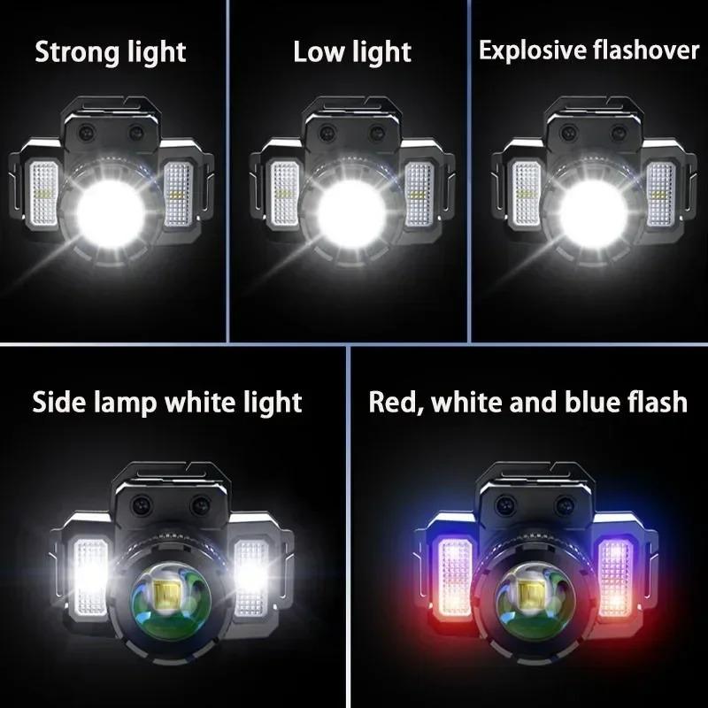 1500mAh LED Sensor Headlamp 5 Modes Camping Search Light T51 Head Flashlight Rechargeable Powerful Head Lamp Front Lanterns Headlights