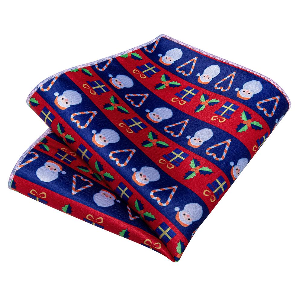 DiBanGu Christmas Ties for Men Holiday Silk Festival Tie and Pocket Square Cufflinks Set Mens Gift Party Xmas Necktie