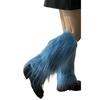 Faux Fur Leg Warmers Women Solid Color Fuzzy Long Boot Covers Fluffy Shaggy Leg Warmers for Christmas Costume Nightclub Street Wear