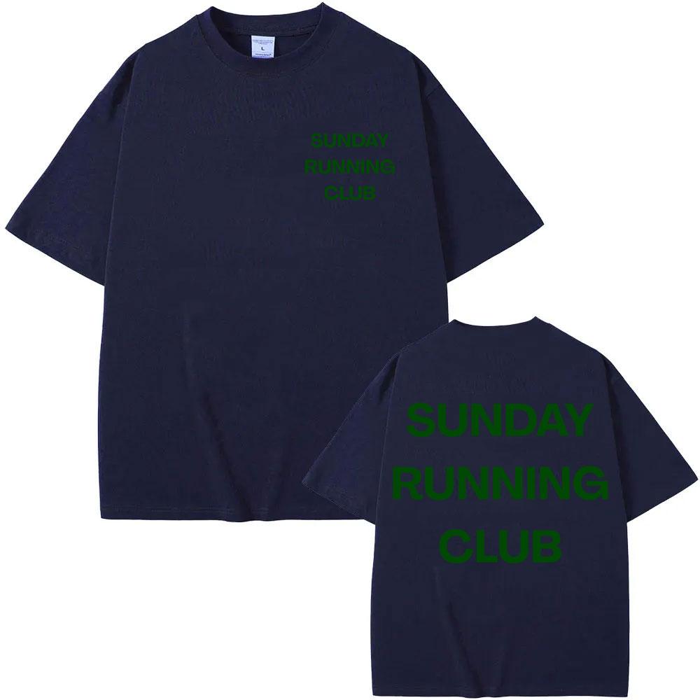 Sunday Running Club Graphic T-Shirt Men Women Sporty Jogging T Shirts Oversized Breathable Cotton Casual T Shirt Streetwear