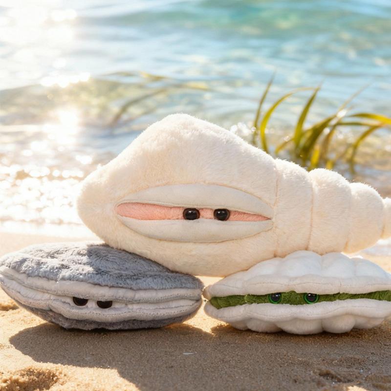 Cure Big-eyed Conch Shells Bear Plush Toy Soft Home Decoration Christmas Gift Children's Birthday Gift companion gift for Kid