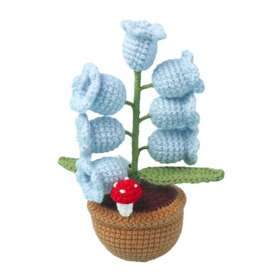 

Лампа Конвалія В язана Штучна Квітка з 7 Нічними Вогниками Маленька Квітка в Горщику Настільна Лампа для Подарунка на День Святого Валентина, День Матері Домашній Стіл синій