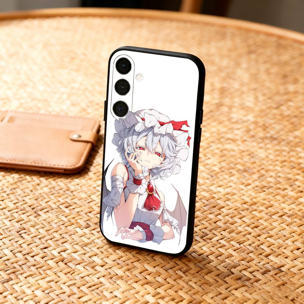 Cute TouHou Project Flandre Phone Case For Samsung  A73,72,71,A52,51,40,41,A22,A32,31,A13, Soft Black Shell