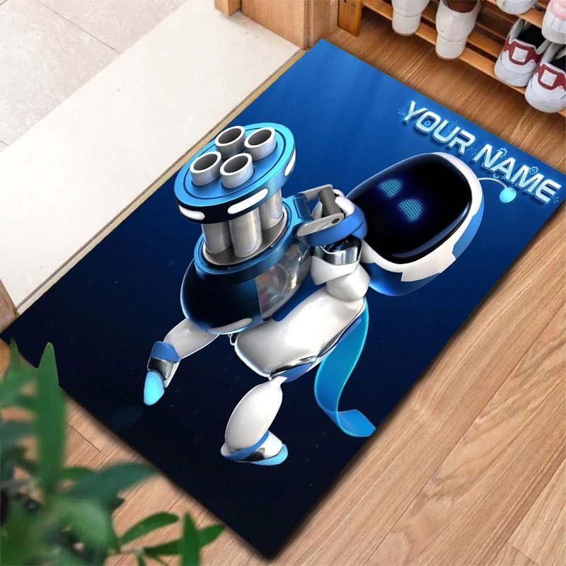 ASTRO BOT Benutzerdefinierter Name Teppich für Wohnzimmer Schlafzimmer Zuhause Sofadekoration, Kinderspiel Rutschfeste Bodenmatte
