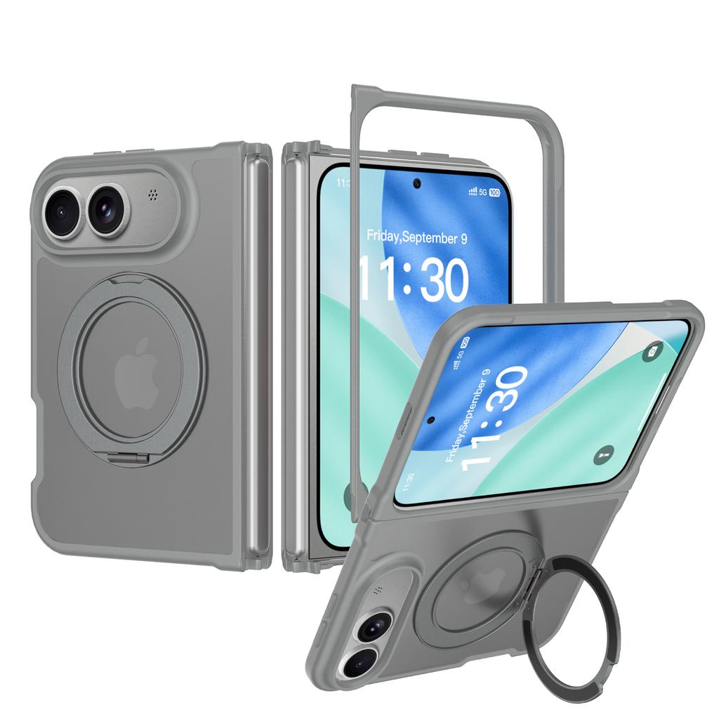 360° Magnetic Bracket Matte Case For iPhone Duo For Magsafe Translucent Shockproof Hard Back Cover Funda