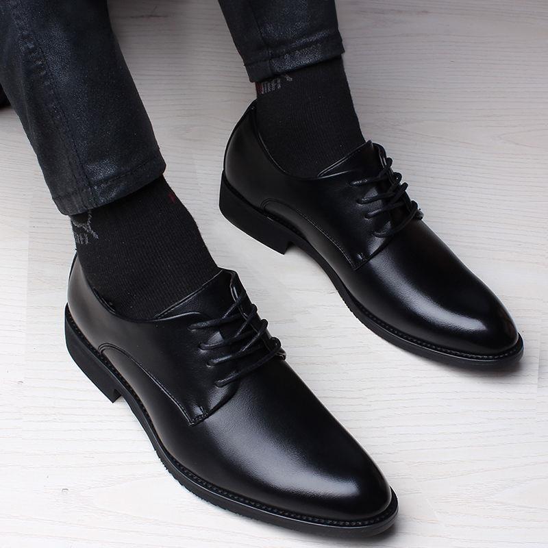 Leather Cowhide Men's Business Leather Shoes Men's British Lace-Up Men's Shoes Fashion Versatile Dress Shoes Tide
