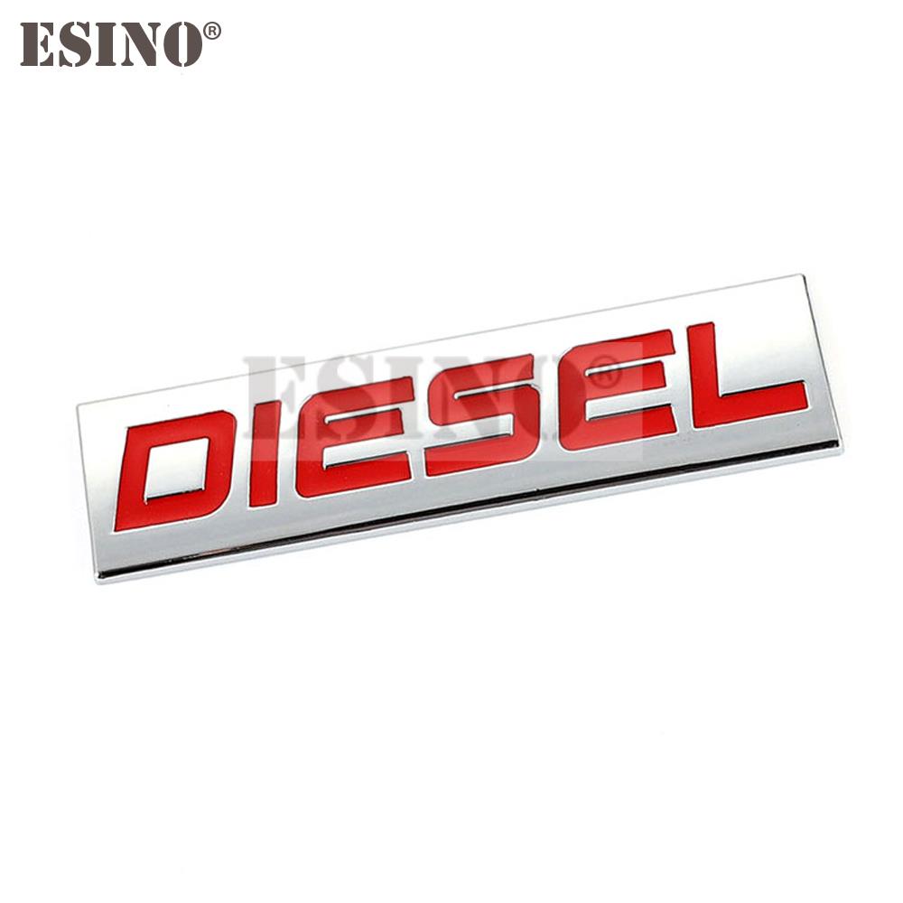 Car Styling 3D Metal Chrome Zinc Alloy Diesel Emblem Universal Diesel Logo Car Badge Body Trunk Fender Adhensive Emblem Auto Accessory