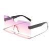 New Unisex Square Frame Sunglasses with UV400 Protective One-Piece Lens Stylish Rimless Design for Outdoor Use