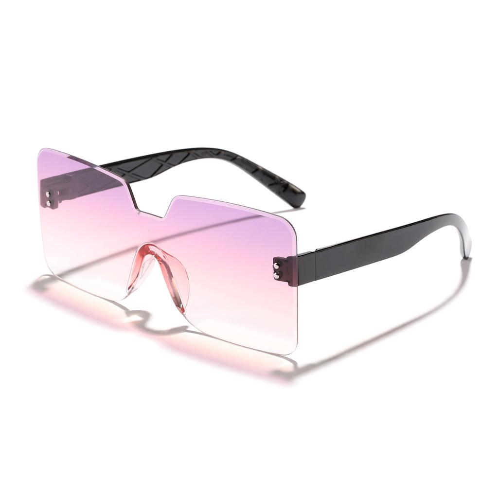 New Unisex Square Frame Sunglasses with UV400 Protective One-Piece Lens Stylish Rimless Design for Outdoor Use