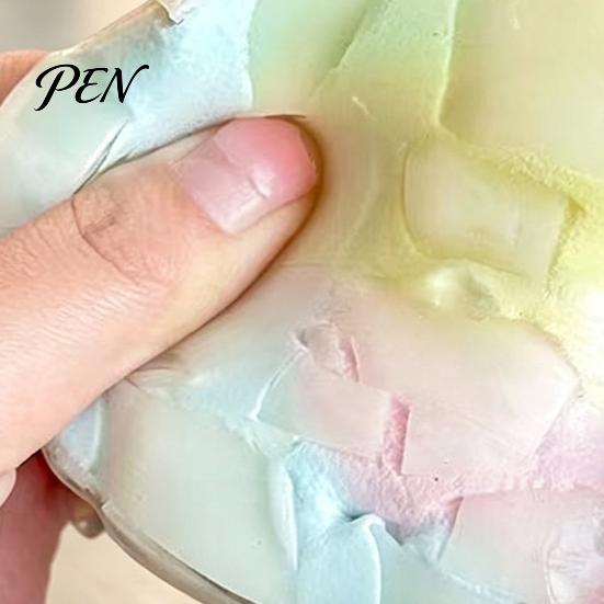 Rainbow Gradient Stress Ball Wax Cracking Squeeze Toy, Fidget Soft Relief Crispy with Protective Cover, Party Favors Durable Toy