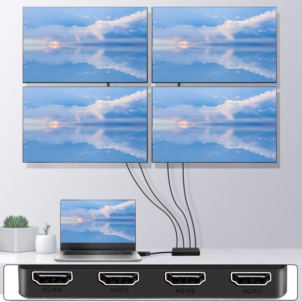 HDMI Splitter 1 In 4 Out 4K UHD HD 1080P 4-Port Repeater Splitter Amplifier 1x4