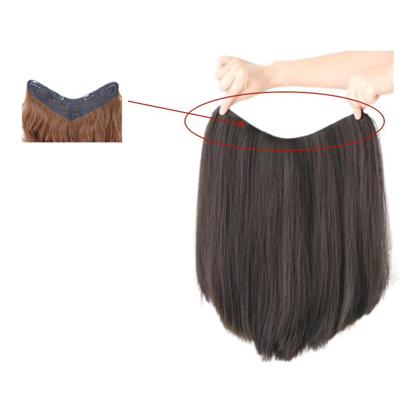 Synthetic Straight 45cm18in Curly Hair Pads Extensions Clip In Wig Hairpiece