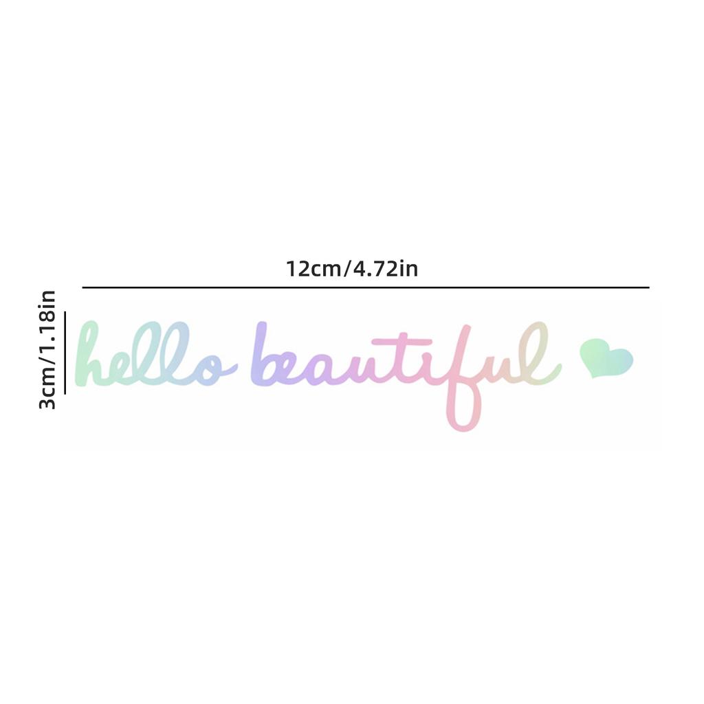 Hello Beautiful Mirror Decal Waterproof PVC Rearview Mirror Sticker Auto Sticker Hello Beautiful Sign Chic Car Decal Stickers