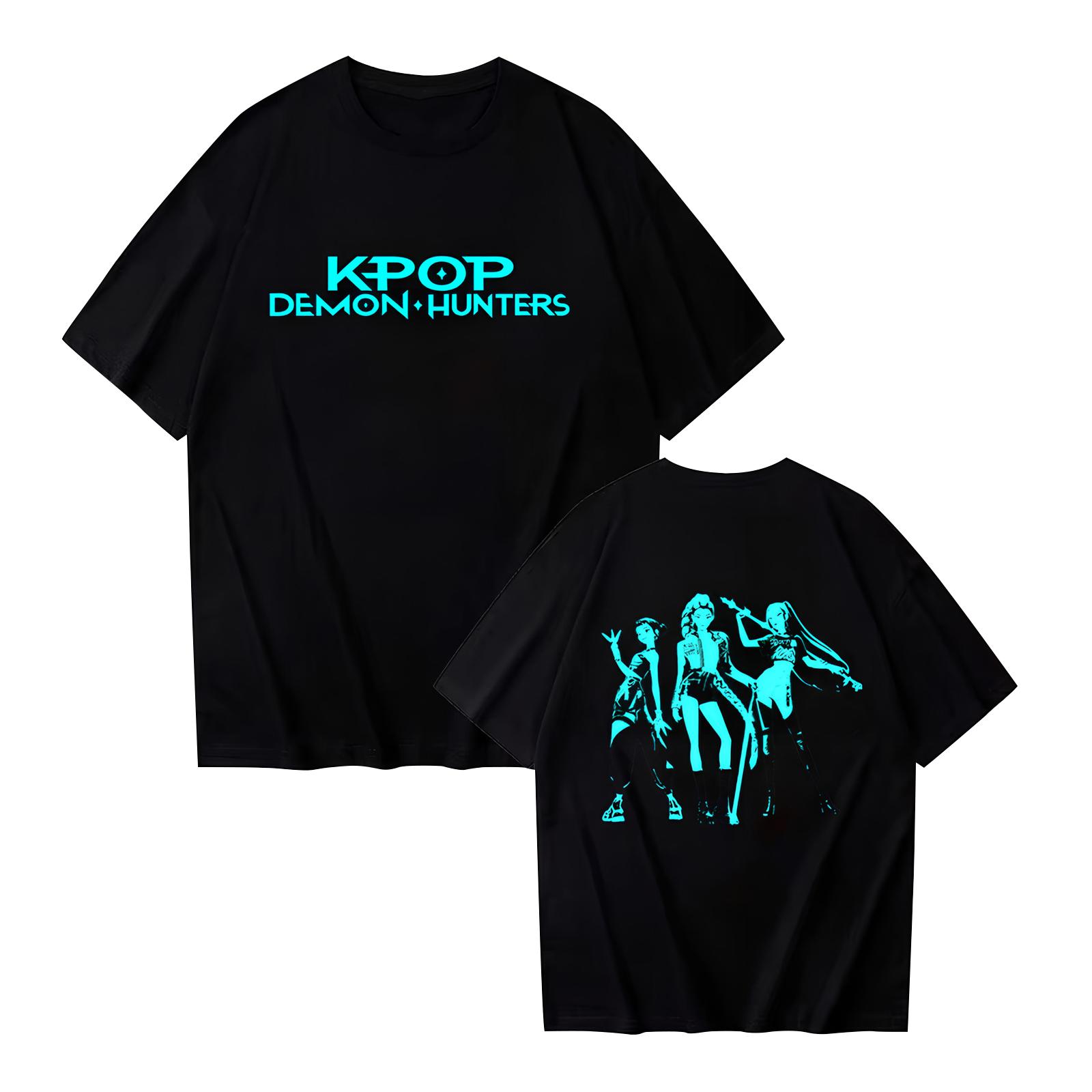 

Women s Casual Cotton Luminous Print T-shirt Round Neck Pullover Short Sleeve Top XL