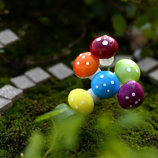 16Pcs Artificial Mushroom Holiday Easter Bonsai Spring Garden Flower Pot Decor
