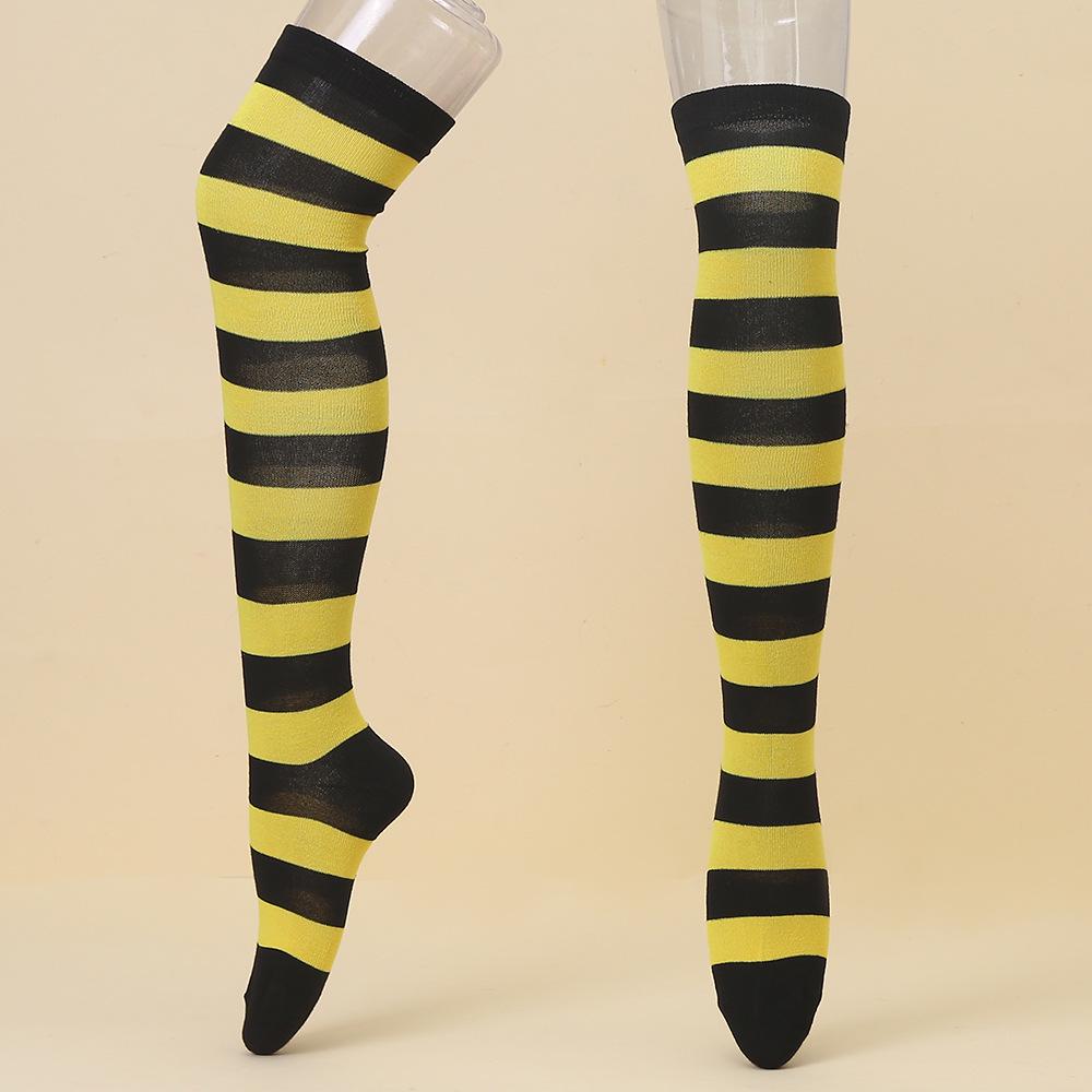 European & American Halloween Christmas Striped Over-the-Knee Socks for Women's Cosplay