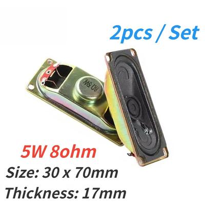 2PCS 5W 8R Horn Loud Speaker LCD Monitor/TV 3070 Small Speakers 8 Ohm 5 Watt 30x70MM Thickness 17MM Loudspeaker DIY Electronic