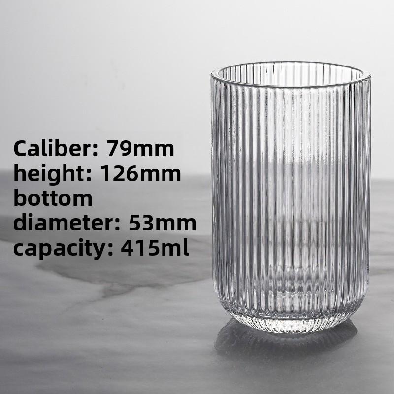 American Short BarwareStem Striped Red Wine Glass Set with Wide Mouth for Ice Cream and Hotel