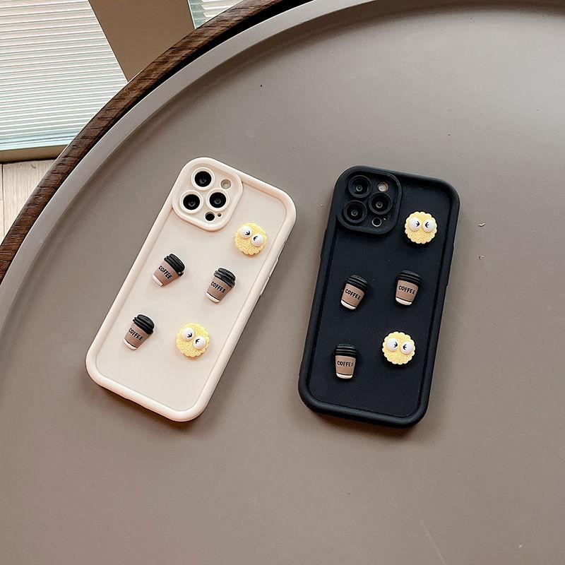 Cute 3D Coal Ball Coffee Phone Case For Samsung Galaxy S23 S21 S20 Fe S22 Plus S24 Ultra 5g A54 A32 A52 A05 A04 A24 A34 A54 Back Cover On S23fe S20fe