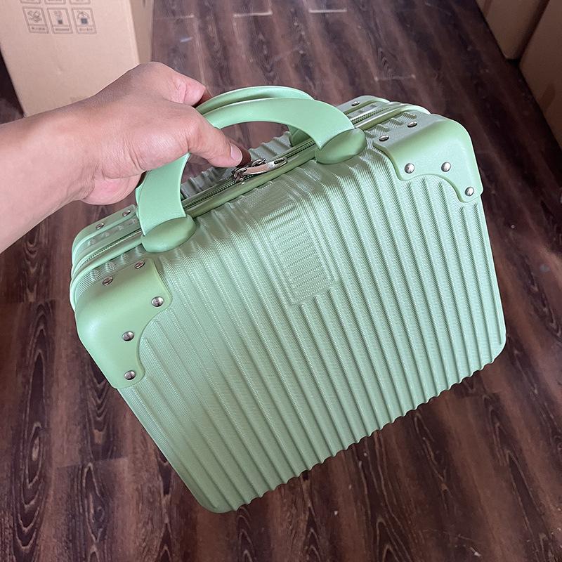 14 Zoll Mini Reisekoffer Kosmetikbox Handgepäck Organizer Make-up-Koffer Kleine Passwortbox Boarding Case für Frauen Mädchen
