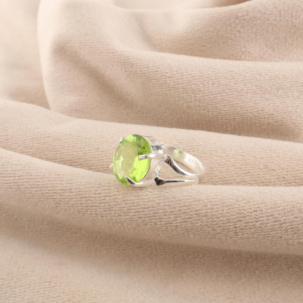 Natural Peridot Gemstone 925 Sterling Silver Handmade Jewelry Pretty Ring For Valentine's Day Gift RR-75-5