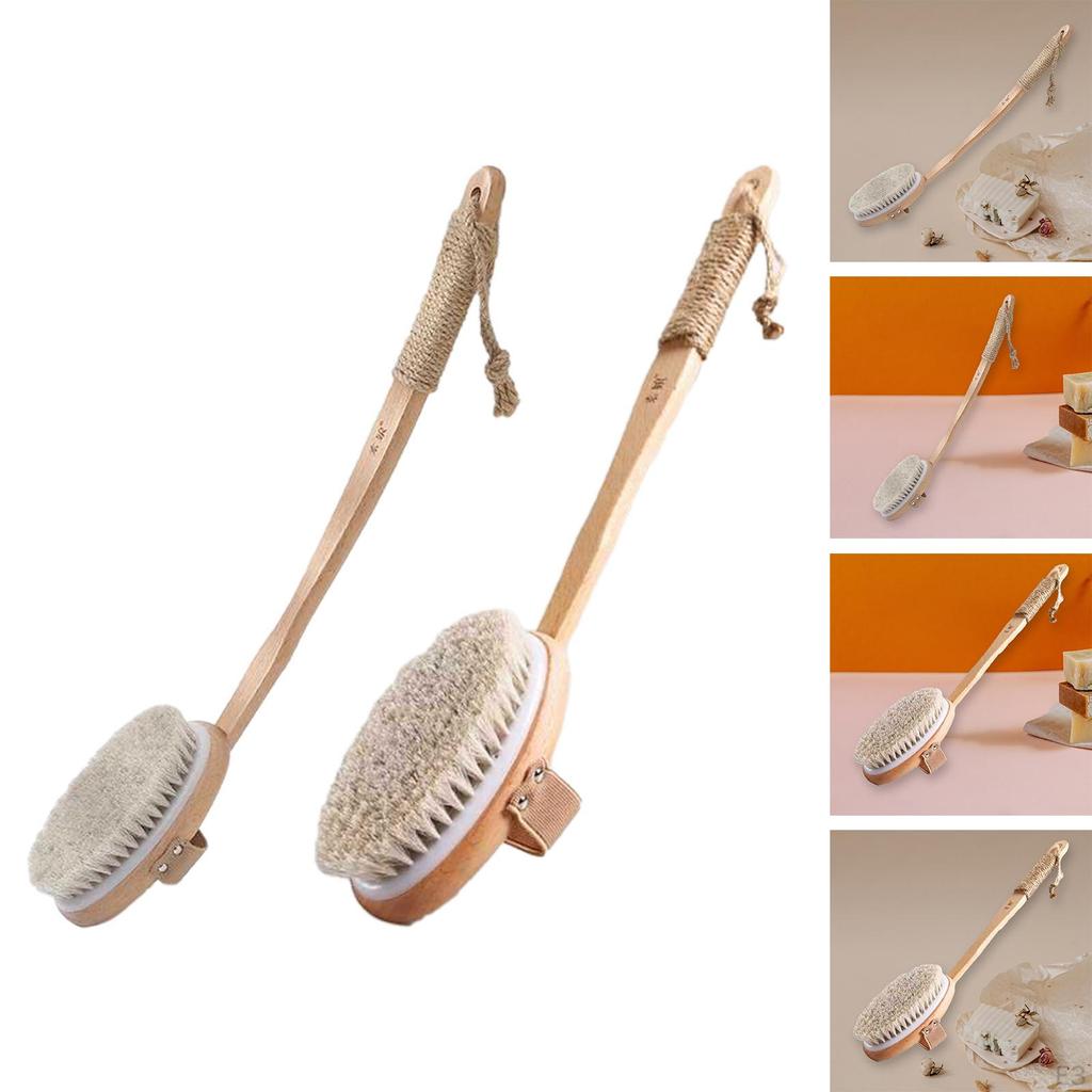 Back Brush Scrubber Non Slip Dry Brushing Long Handle Shower for Bathing, Deep Cleansing,