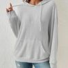 Winter Autumn Casual Hoodie Loose Knitwear Pullover with Kangaroo Pocket