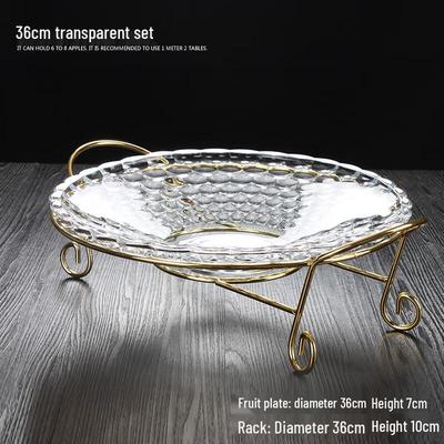 Yude Crystal Glass Snack and Fruit Serving Plate