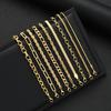 9pcs Simple Punk Chunky Chain Bracelet Set for Women Fashion Metal Snake Twisted Designs Multi Layered Bracelets Daily Jewelry