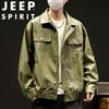 JEEP SPIRIT Men's Casual Faux Leather Lapel Jacket
