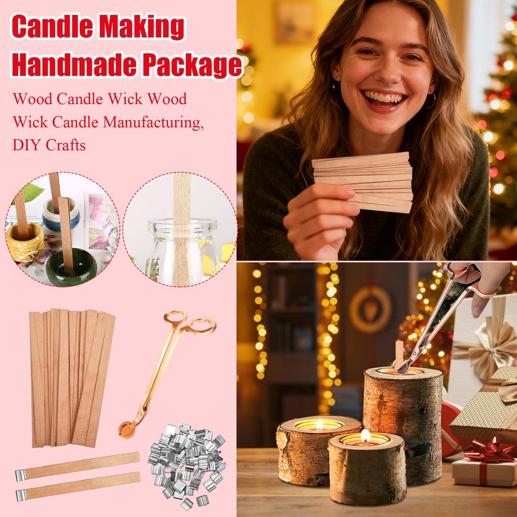 Candle Making Handmade Package, Wood Candle Wick Wood Wick Candle Manufacturing, DIY Crafts
