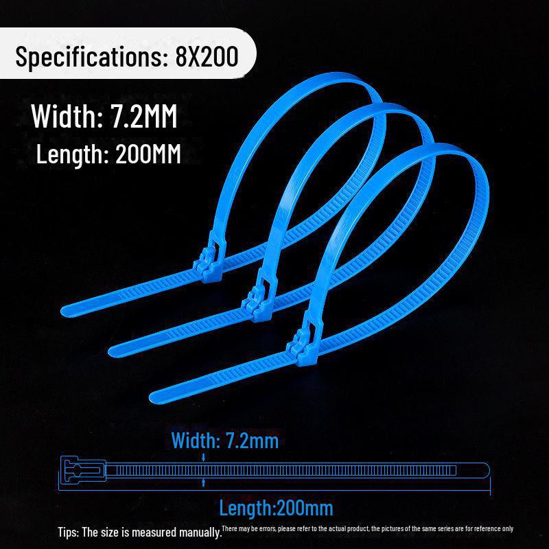 Reusable Nylon Cable Tie with Releasable Buckle - Black & White