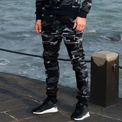 Heren Cargobroek Trekkoord Elastische Taille Print Multi Enkelband Ritssluiting Zakken Camouflage Slim Fit Casual Dagelijks Dragen Lang Buiten