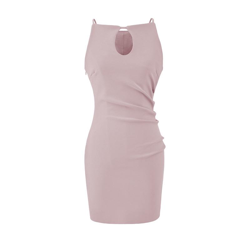 Retro Slim Off-the-Shoulder Pleated Bodycon Mini Dress