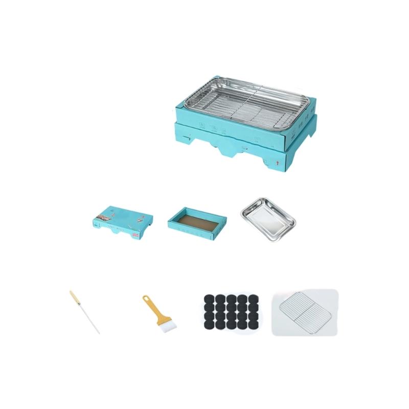 Disposable Outdoor BBQ Grill Stainless Steel Construction Charcoal Grill For Camping Picnics Backyard