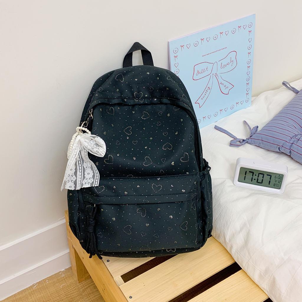Schoolbag: lightweight, versatile, cute new loving large-capacity backpack for school, sweet for school, suitable for elementary, middle, and high
