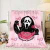 Ghostface Greetings Poster Blanket Flannel Blanket for Bed, Sofa, Camping, Hiking, Picnic Essentials, Gift for Family Fan Gifts